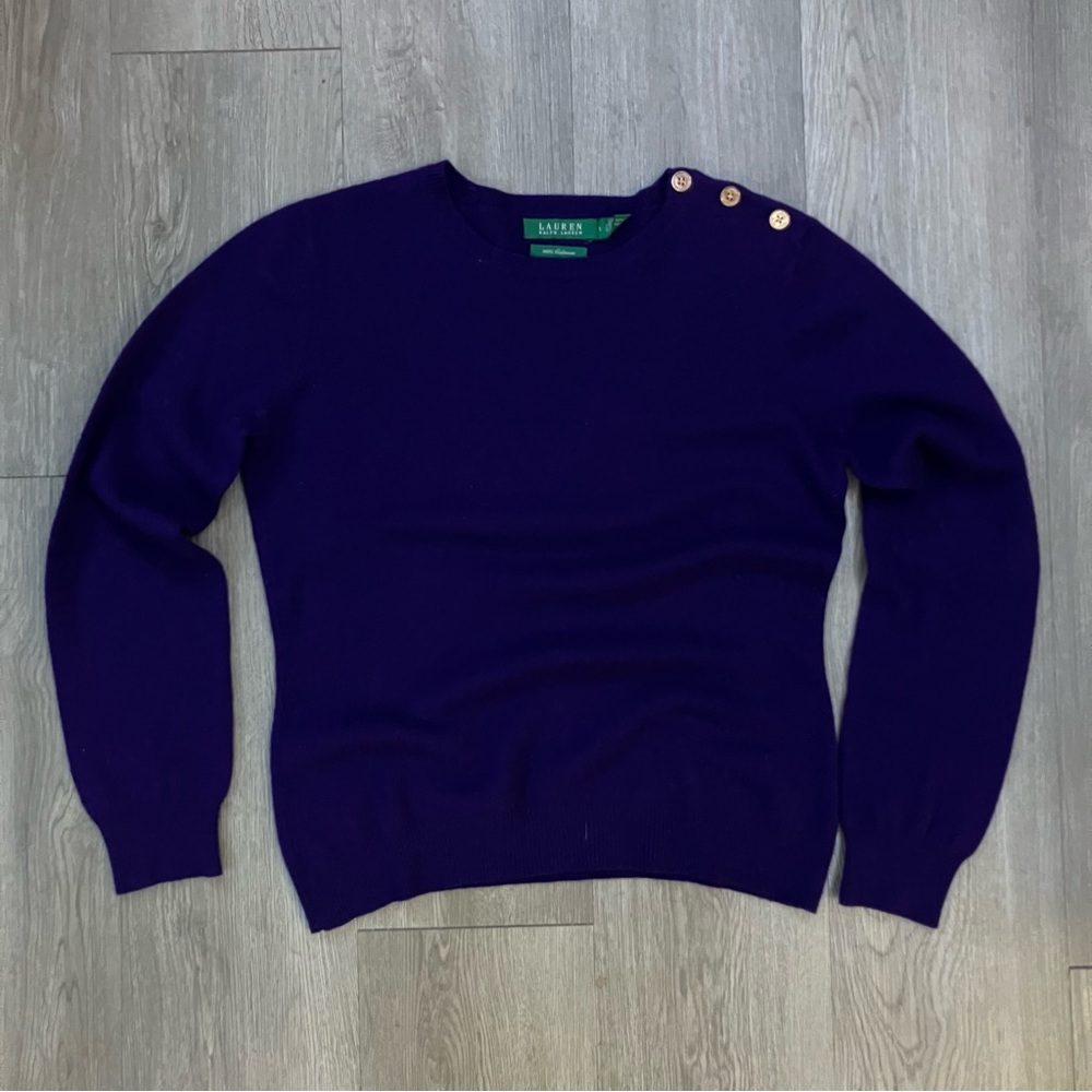 Ralph Lauren Royal Purple 100% Cashmere Sweater